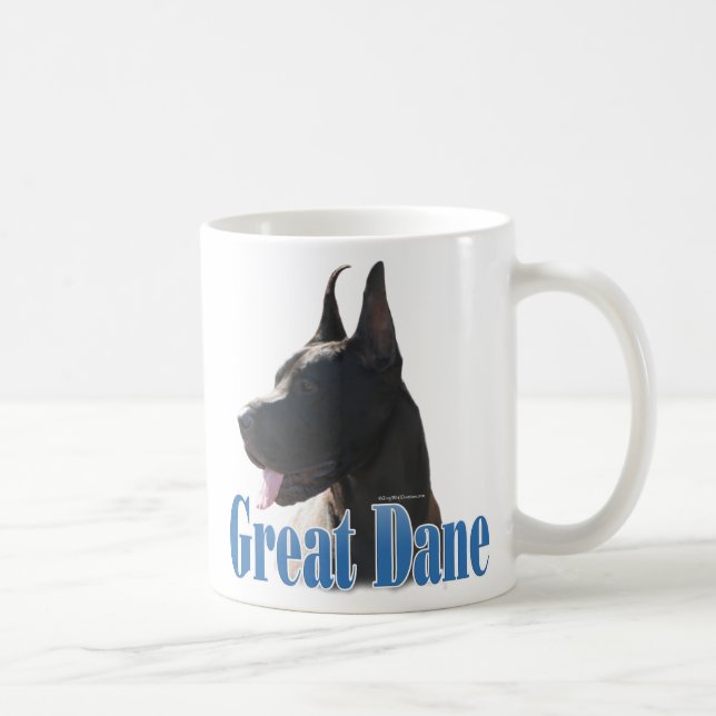 Great Dane (black) Name Coffee Mug (Right)