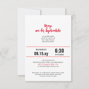 Great Dane black red Baby Shower Invitation