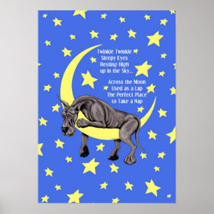 Great Dane Black Twinkle Poster