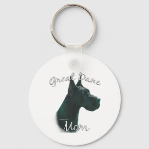 Great Dane (blk) Mom 2 Keychain