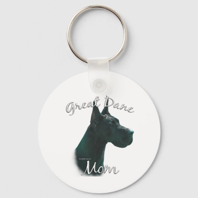 Great Dane (blk) Mom 2 Keychain (Front)