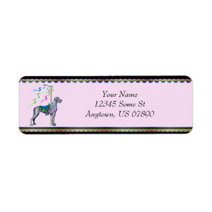 Great Dane Blue Carousel UC Étiquettes
