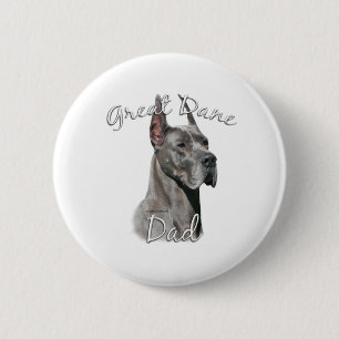 Great Dane (blue) Dad 2 Inch Round Button