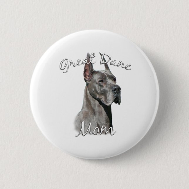 Great Dane (blue) Mom 2 Inch Round Button (Front)