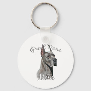 Great Dane (blue) Mom 2 Keychain