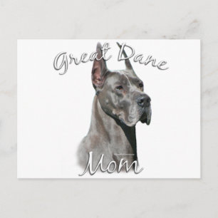 Great Dane (blue) Mom 2 Postcard