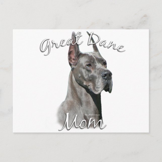 Great Dane (blue) Mom 2 Postcard (Front)