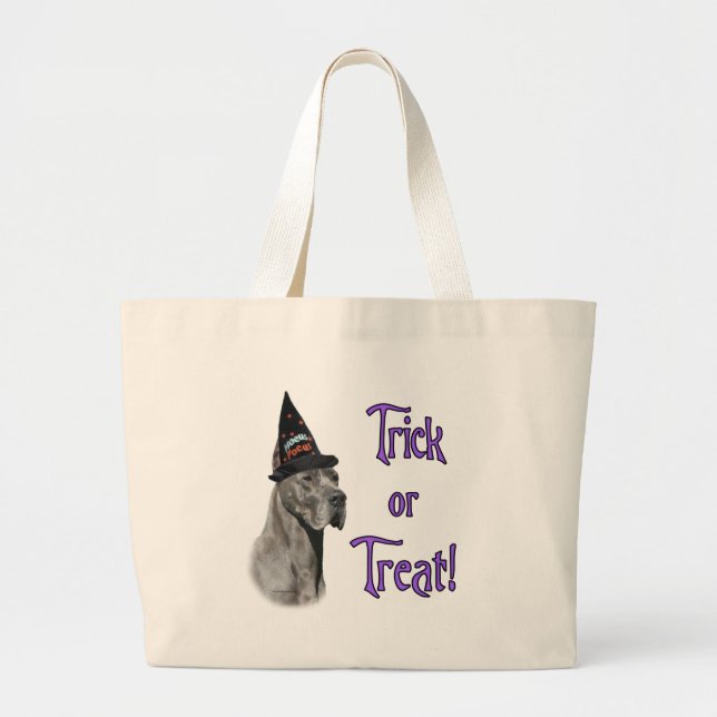 Great Dane (blue) Trick Large Tote Bag (Front)