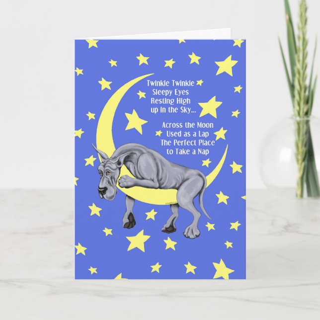 Great Dane Blue Twinkle Card (Front)
