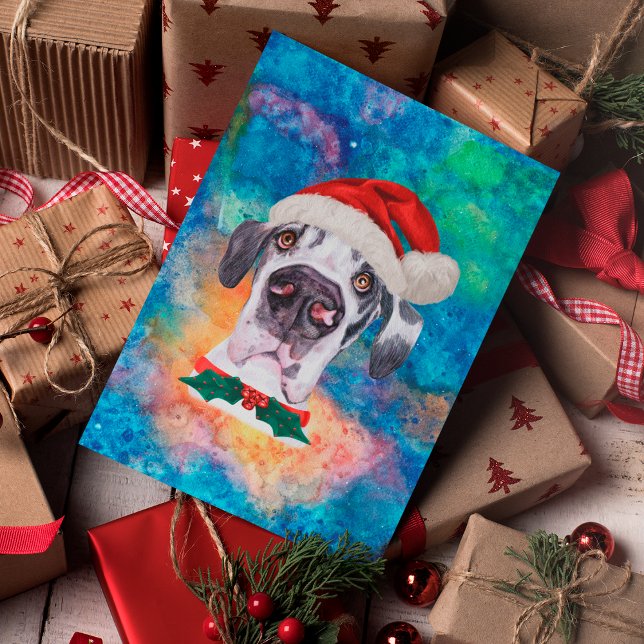 Great Dane Breed Dog Christmas Holiday Postcard (Creator Uploaded)