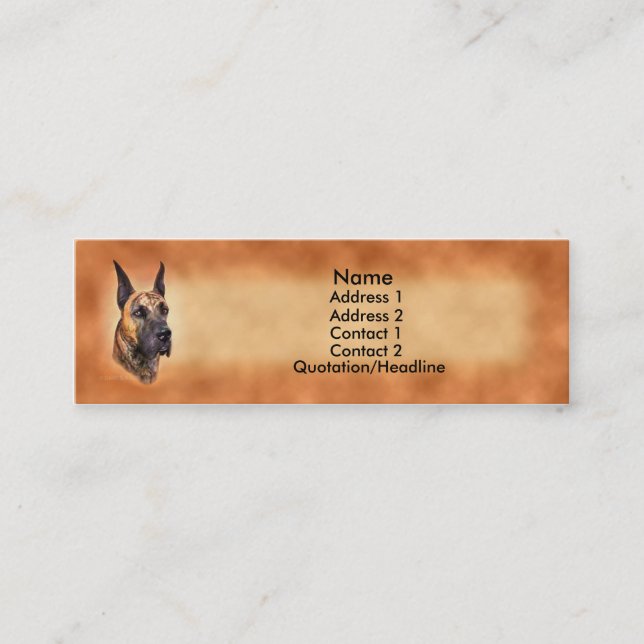 Great Dane Brindle Crop Profile Card (Front)