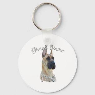 Great Dane (brindle) Mom 2 Keychain