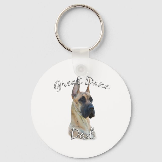 Great Dane (brindle) Mom 2 Keychain (Front)