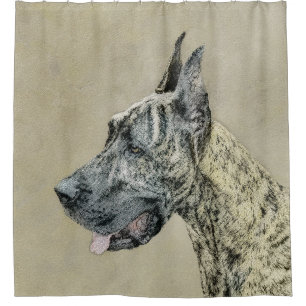 Great Dane (Brindle) Painting - Original Dog Art
