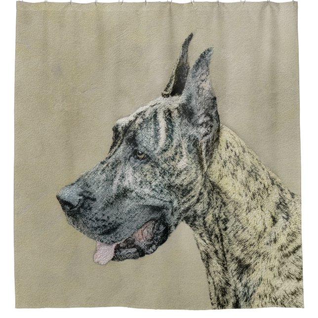 Great Dane (Brindle) Painting - Original Dog Art (Front)