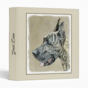 Great Dane (Brindle) Painting - Original Dog Art Binder
