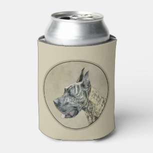 Great Dane (Brindle) Painting - Original Dog Art Can Cooler