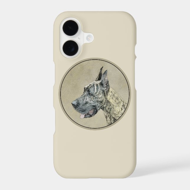 Great Dane (Brindle) Painting - Original Dog Art iPhone Case (Back)