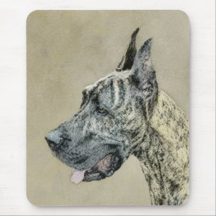 Great Dane (Brindle) Painting - Original Dog Art Mouse Pad
