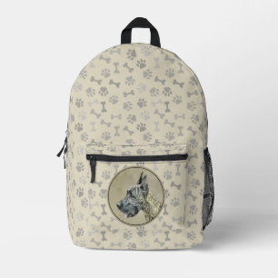 Great Dane (Brindle) Painting - Original Dog Art Printed Backpack