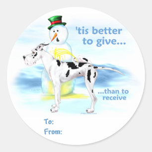 Great Dane BTG Harlequin Gift Tags