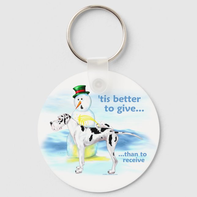 Great Dane BTG Harlequin UC Keychain (Front)