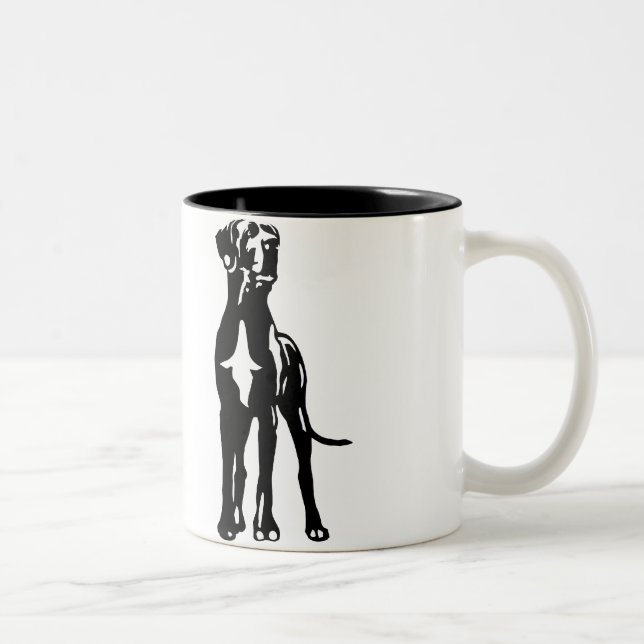 Great Dane Buddys Two-Tone Coffee Mug (Right)