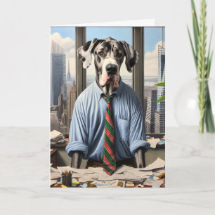 Great Dane Businessman Birthday Card