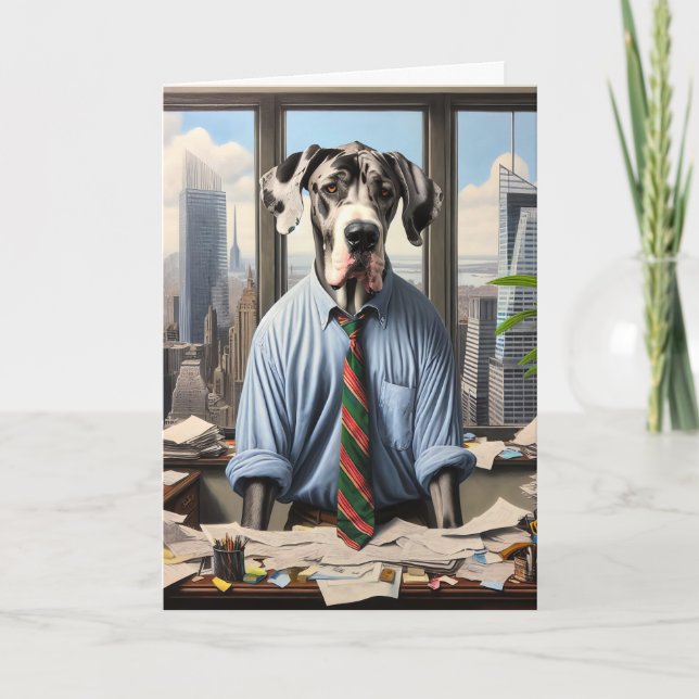Great Dane Businessman Father's Day Card (Front)
