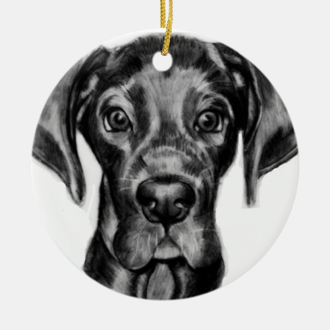 Great Dane by Carol Zeock Ceramic Ornament (Front)