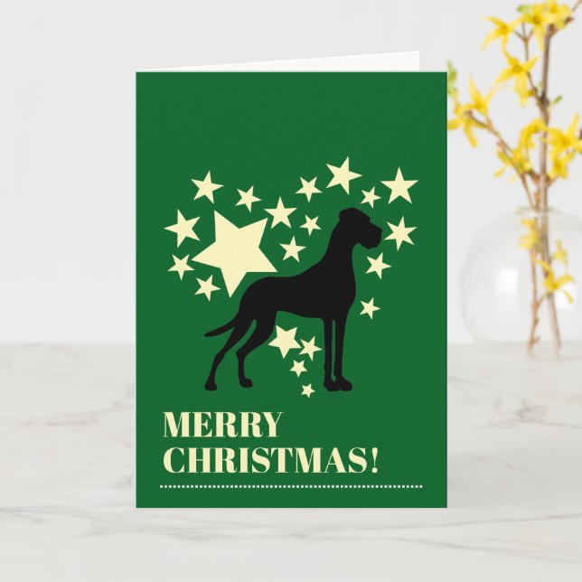 Great Dane Christmas Card (Yellow Flower)