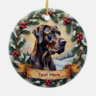 Great Dane Christmas Ceramic Ornament