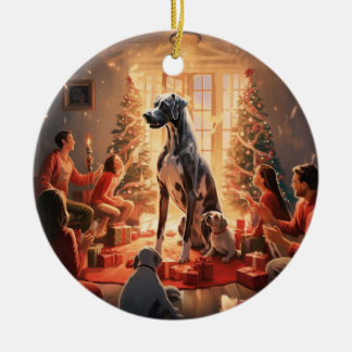 Great Dane christmas,dog memorial gift,dog lover Ceramic Ornament