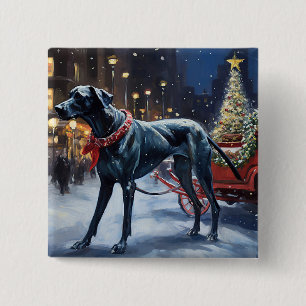 Great Dane Christmas Festive Season  2 Inch Square Button