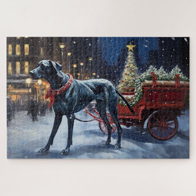 Great Dane Christmas Festive Season  Jigsaw Puzzle (Horizontal)