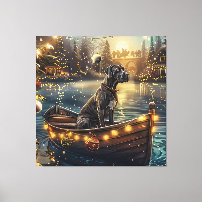 Great Dane Christmas Festive Voyage Canvas Print (Front)