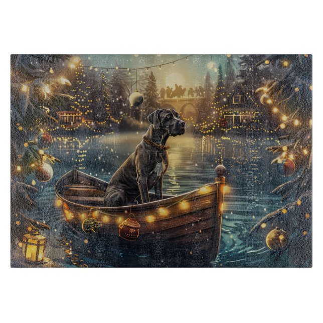 Great Dane Christmas Festive Voyage Cutting Board (Front)