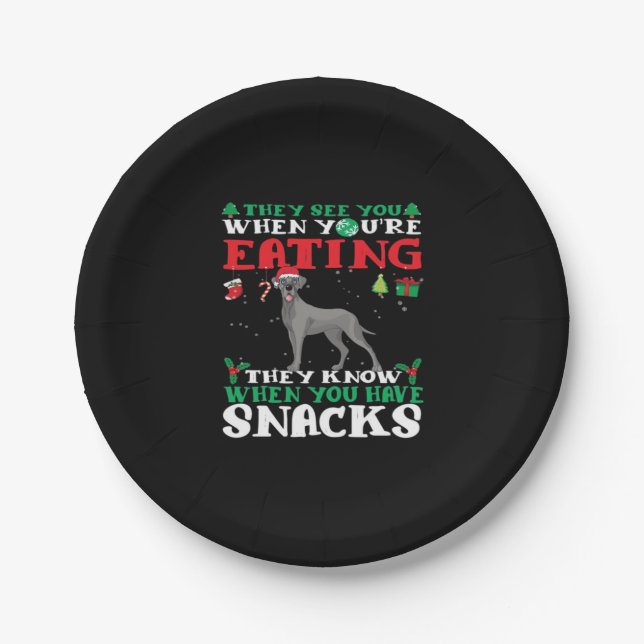 Great Dane Christmas fun Classic T-Shirt Paper Plate (Front)