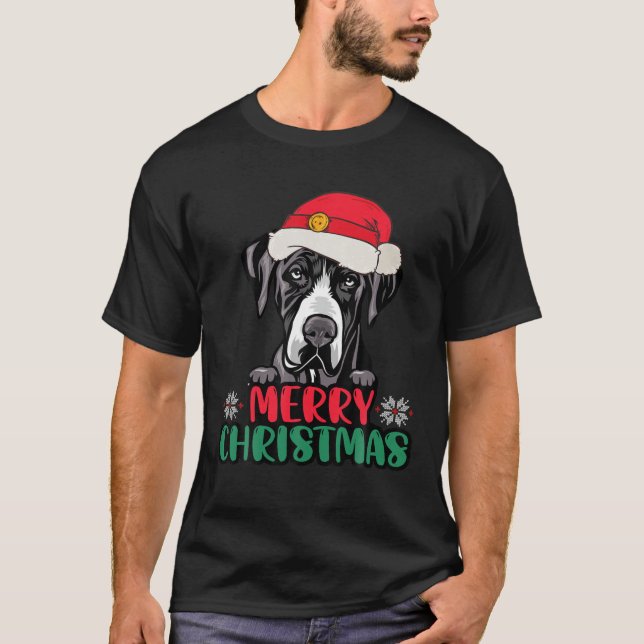 Great Dane Christmas Funny Gift For Dog Lover Owne T-Shirt (Front)