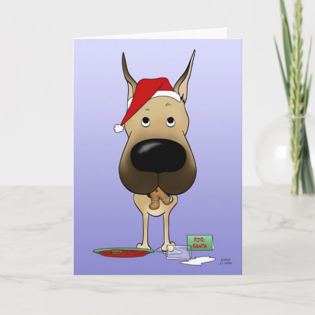 Great Dane Christmas Holiday Card (Front)