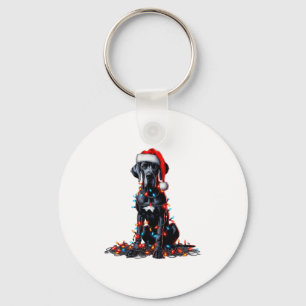 Great Dane Christmas Lights Dog Lover Xmas Pajama  Keychain