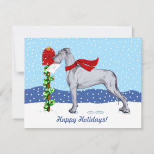 Great Dane Christmas Mail Blue UC Invitation