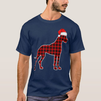 Great Dane Christmas Pyjamas Family Red Plaid T-Shirt