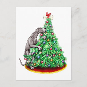 Great Dane Christmas Reach Goals Black UC Holiday Postcard