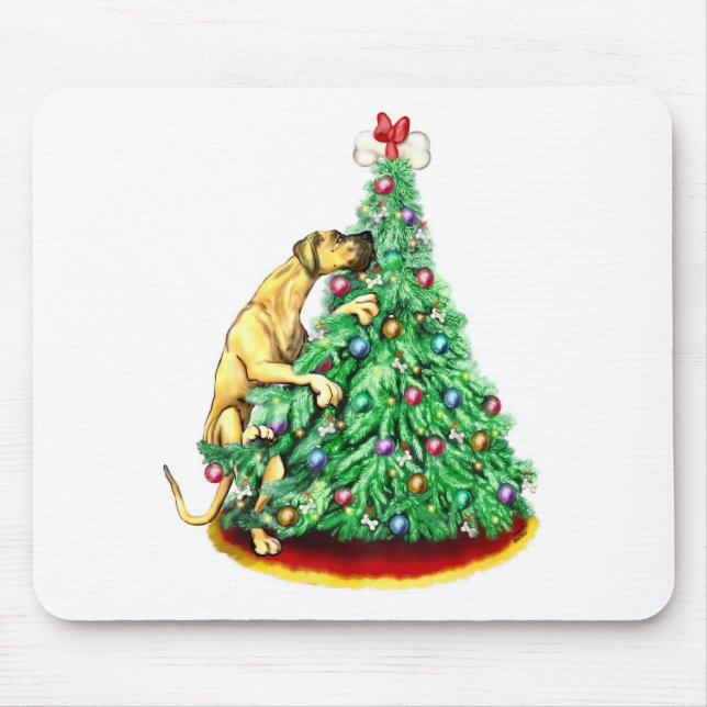 Great Dane Christmas Reach Goals Fawn UC Mouse Pad (Front)