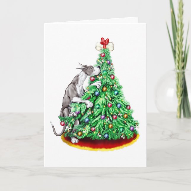 Great Dane Christmas Reach Goals Mantle Holiday Card (Front)
