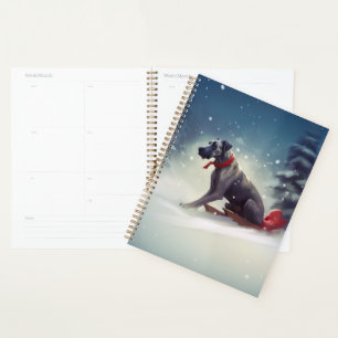 Great Dane Christmas snow winter Planner