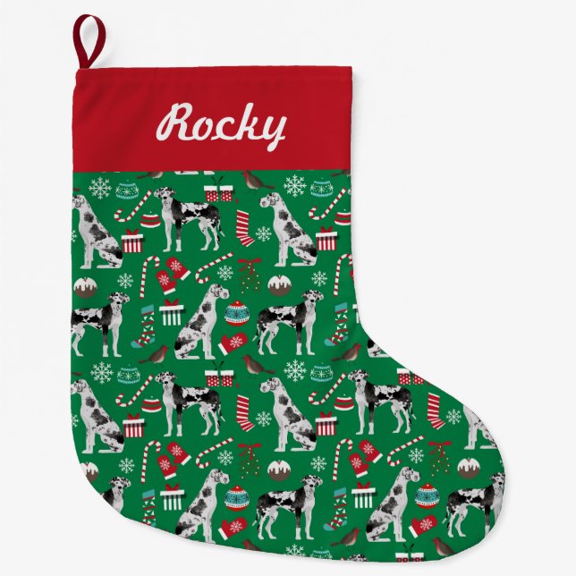 Great Dane Christmas stocking (Front)