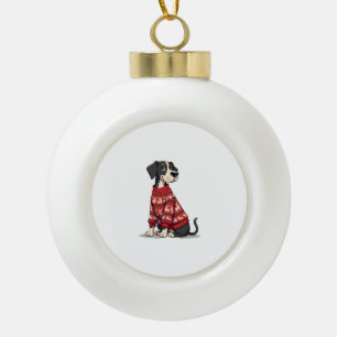 Great Dane Christmas Sweater dog Ceramic Ball Christmas Ornament