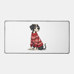 Great Dane Christmas Sweater dog Desk Mat